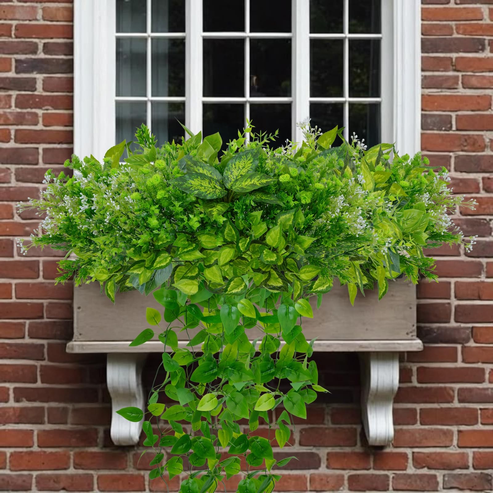 16 Bundles Artificial Plants Outdoor Realistic Outdoor Greenery UV Resistant …