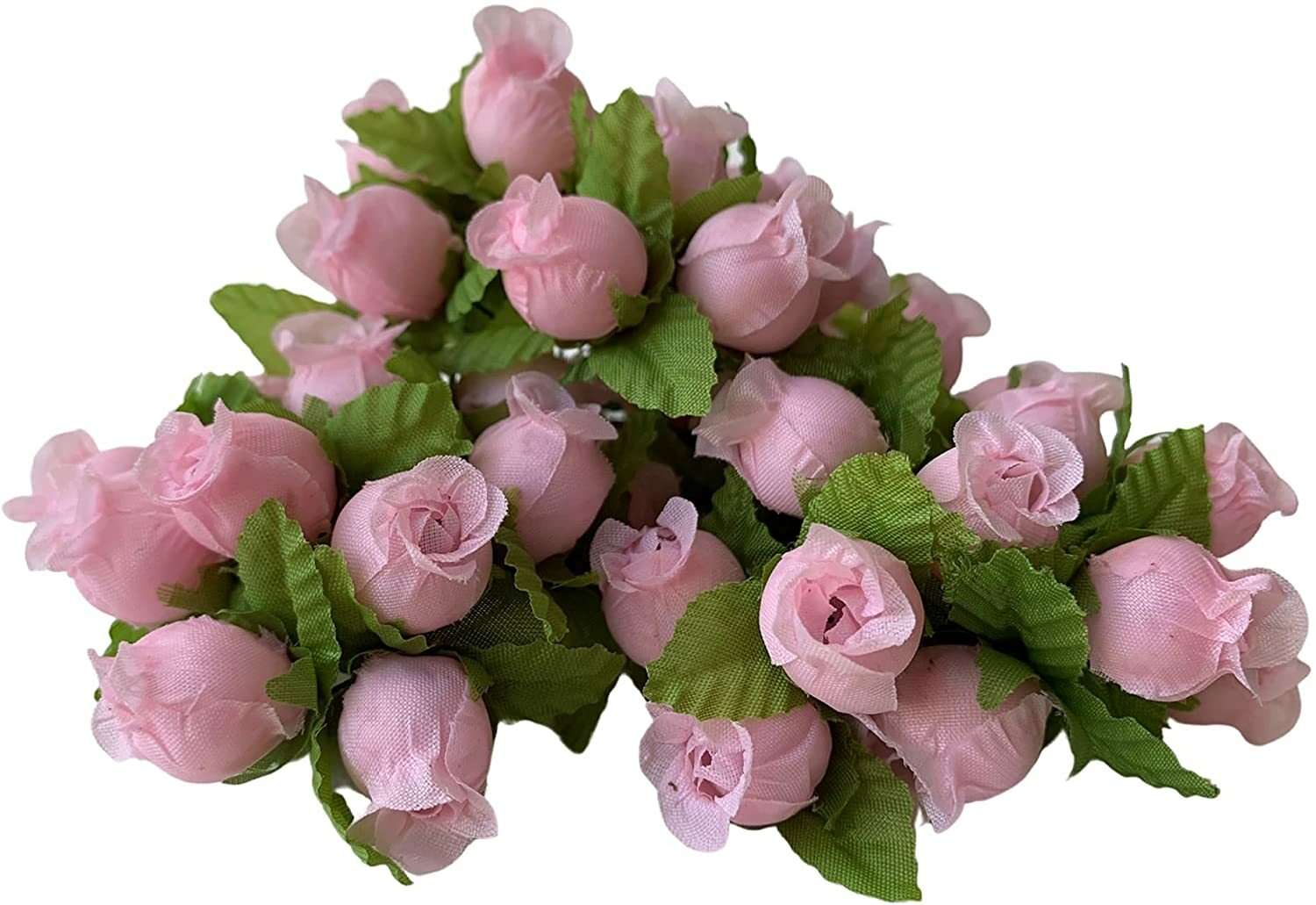 Pink Artificial Silk Flower Roses – 12 Mini Bouquets of 12 Rosebuds, 144 Total