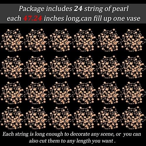 Artificial pearl bead garland floating candle vase decor