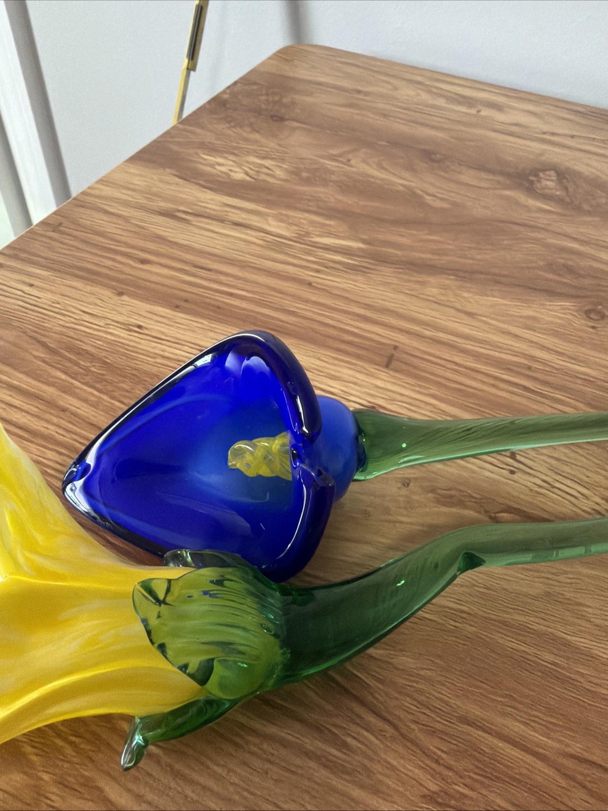 Hand Blown Vintage Glass Flowers ( Made In Italy). 20 Inches Tall