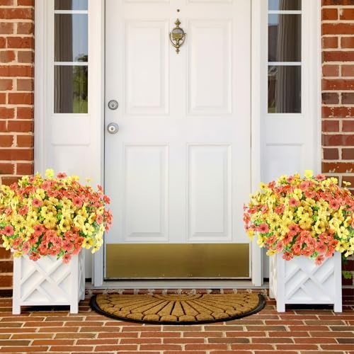 16 Bundles UV Resistant Artificial Flowers – Faux Plants for Outdoor Summer Fall