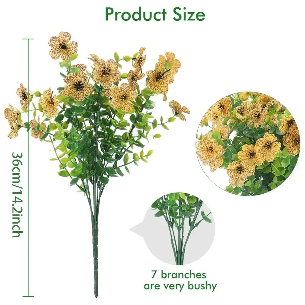 Artificial Violet Eucalyptus Flowers UV Resistant Outdoor Garden Porch Decor