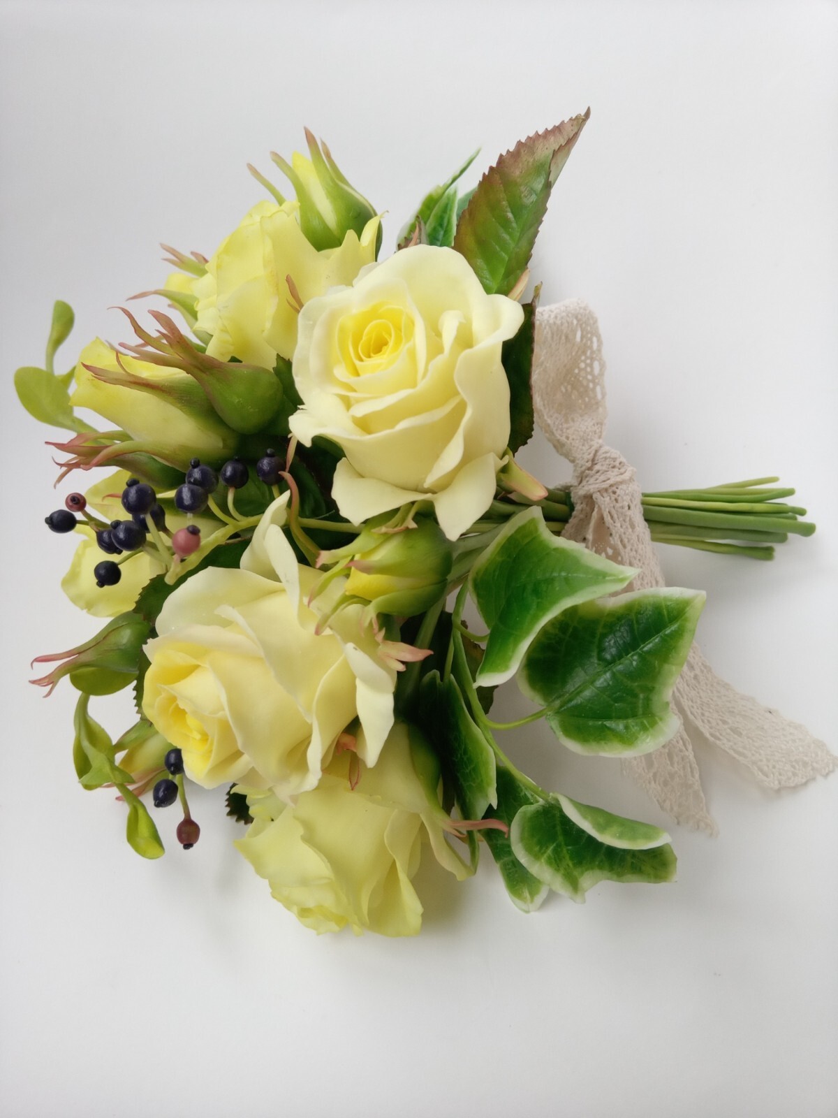 Mixed Artificial lifelike Flower Arrangement Home Decor Handmade Cold Porcelain