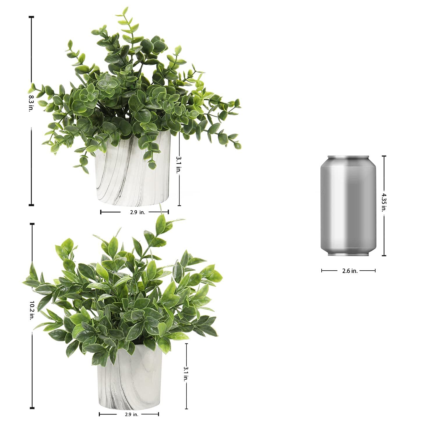 Faux Plants Indoor Artificial Mini Potted Plants Plastic Green Plant Small Fa…