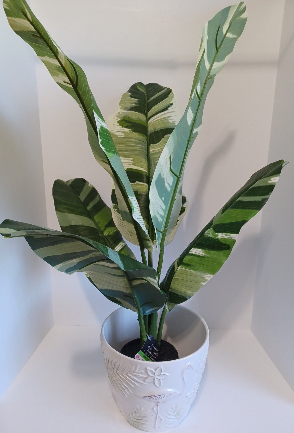 Banana Leaf Potted Houseplant, 30″ X 24″, Silk Craft, Brand New