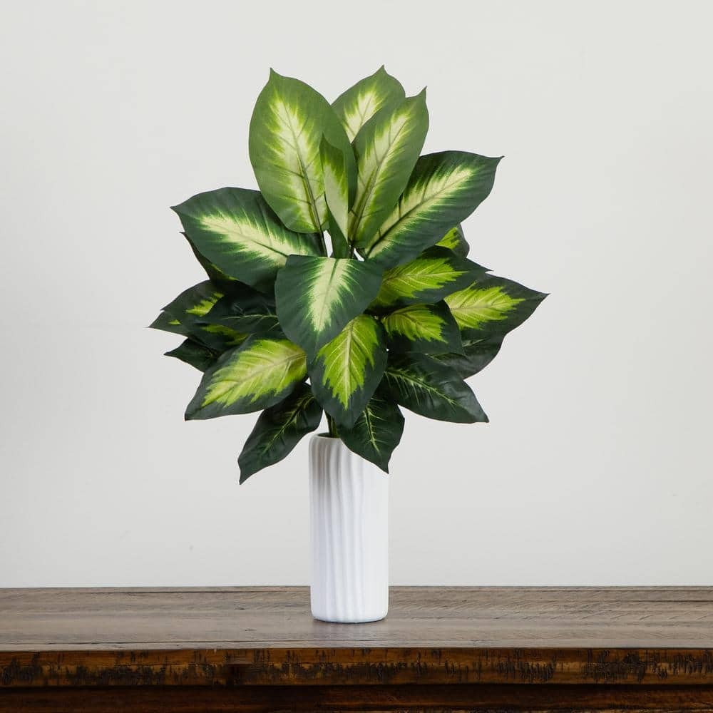 Nearly Natural 20 in. Artificial Golden Dieffenbachia Plant – Set of 6