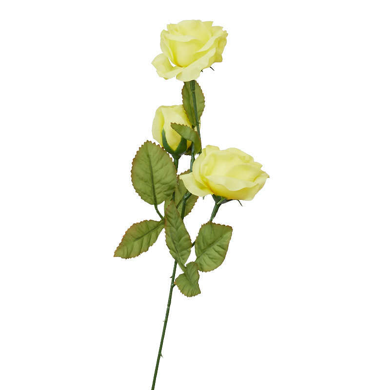 Soft Yellow Artificial Rose Sprays | Package of 12 Pieces