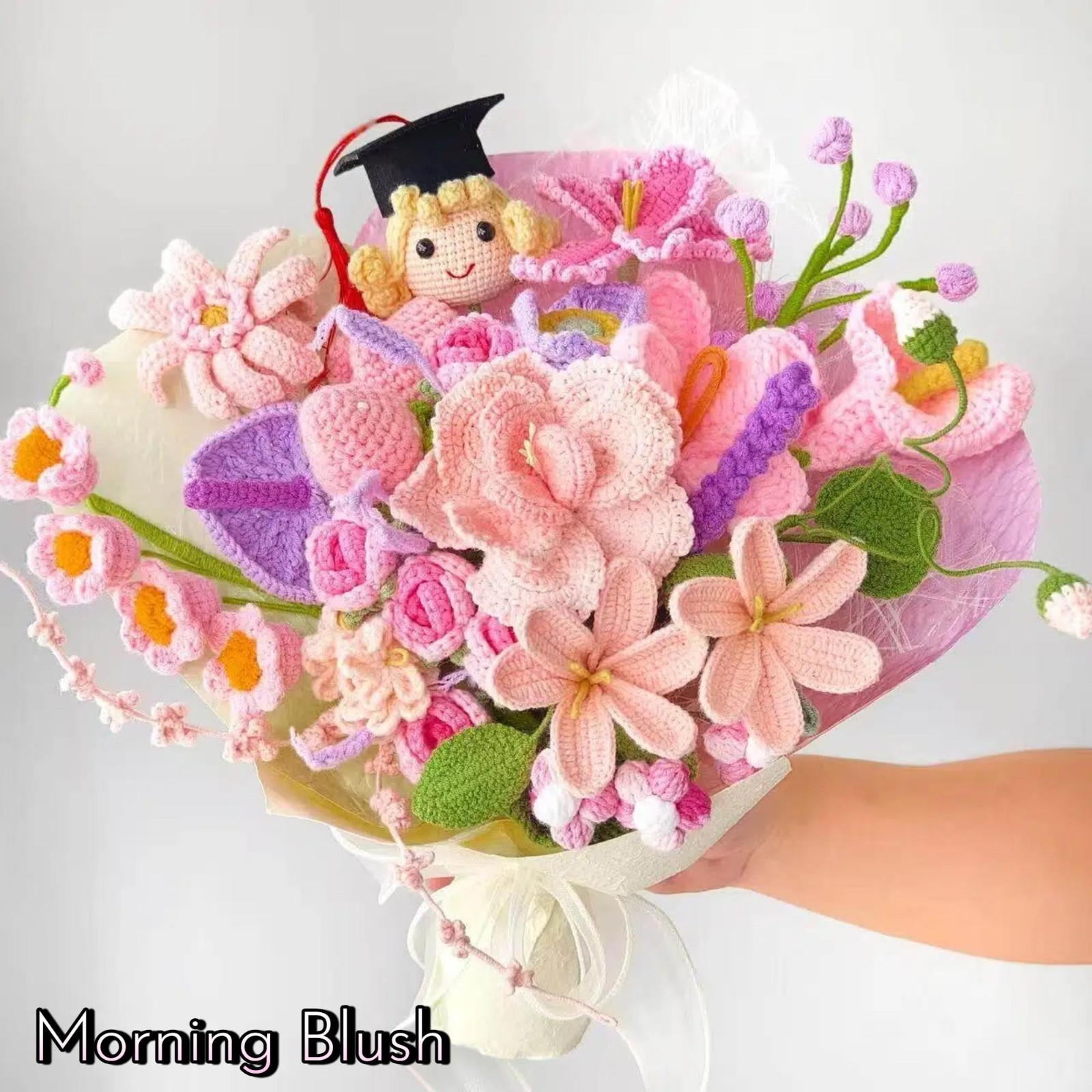 Crochet Graduation Doll Bouquet Handmade Class of 2026 Graduate Home Decor Gift