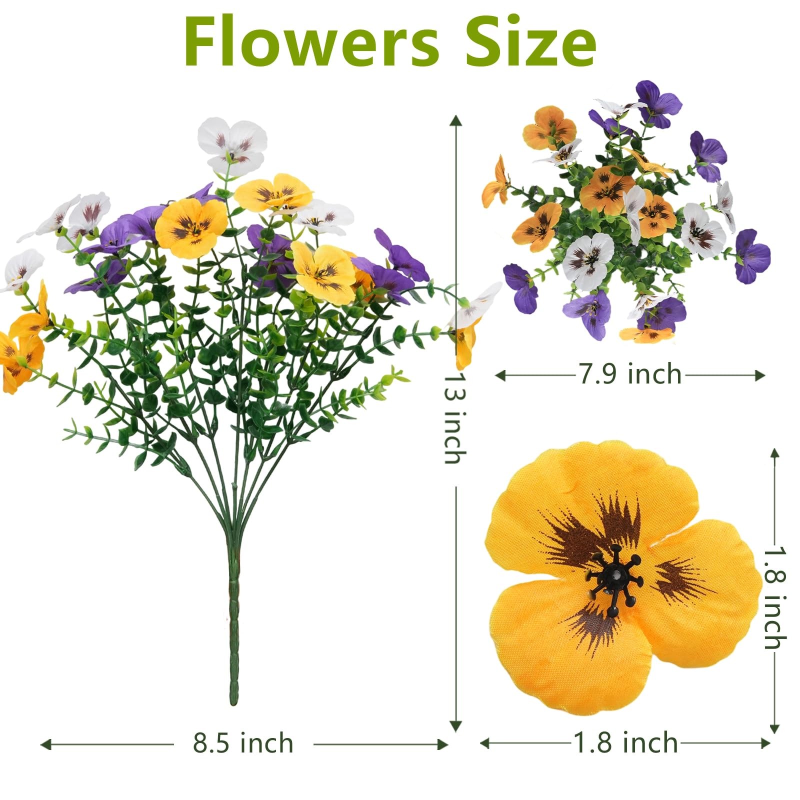 secqous 2 Set Artificial Hanging Flowers with Basket for Outdoor Decor, 24 Pc…