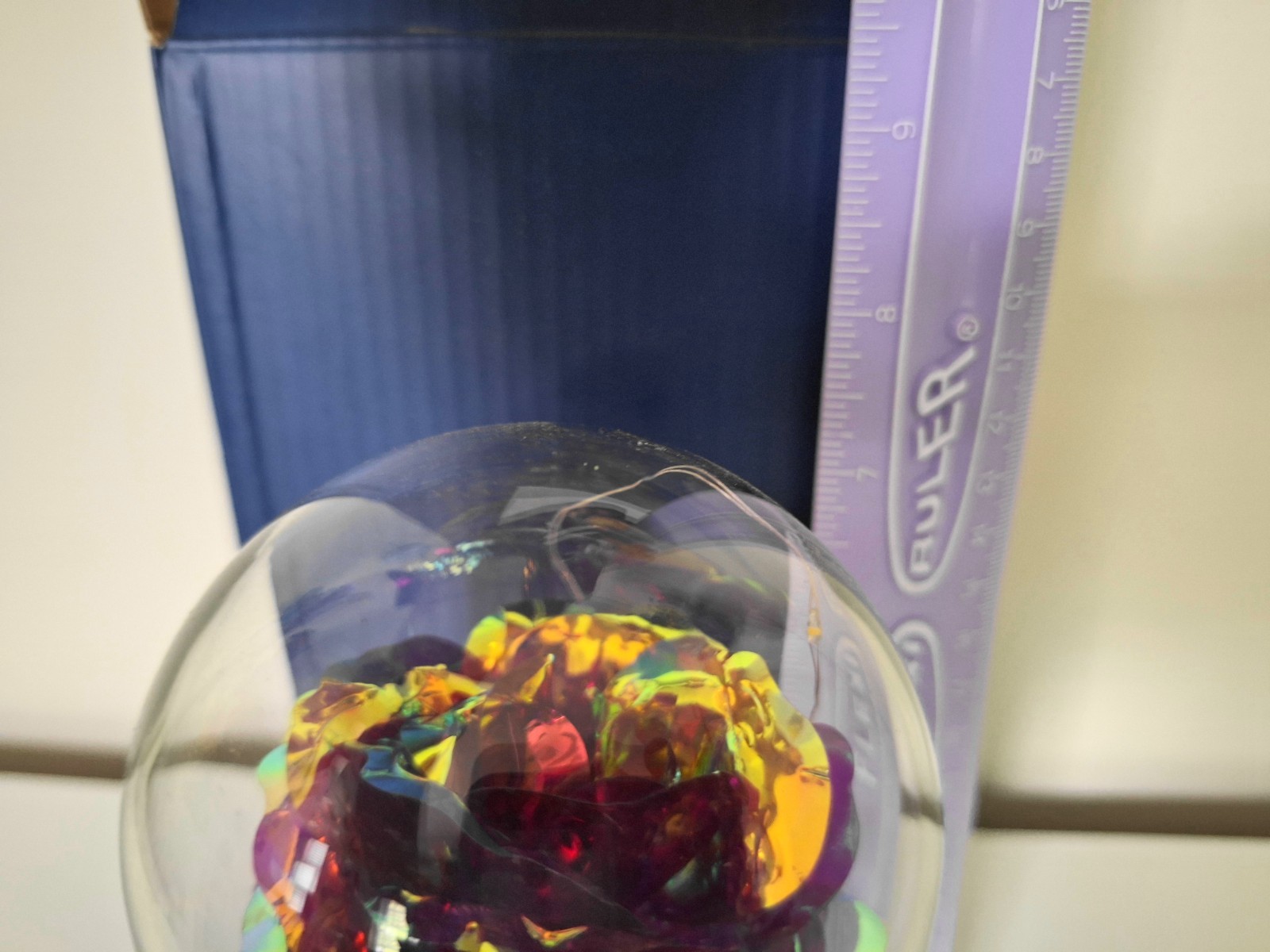 Light Up Rose in Glass Dome With Butterfly