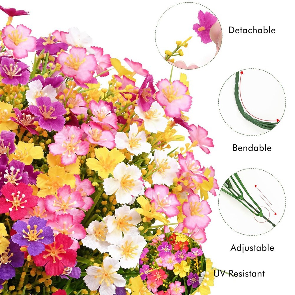for Outdoors,6 Bundles Artificial Plants Outdoor, Fake7509