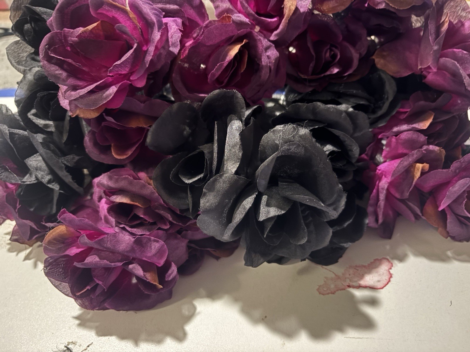 10 Boquets Roses Artificial Black Purple Roses On Stem Artificial Flowers 70PC