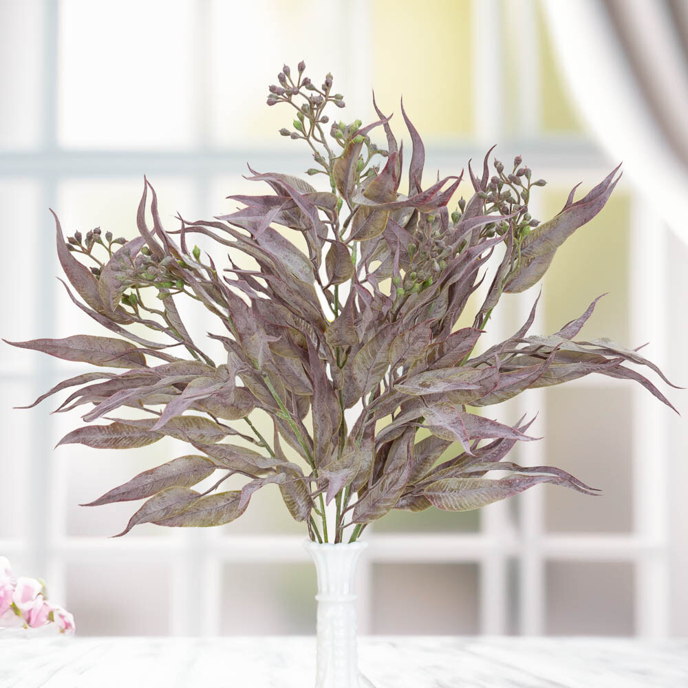 Artificial Dusty Purple Seeded Eucalyptus 14″ Indoor / Outdoor Bush