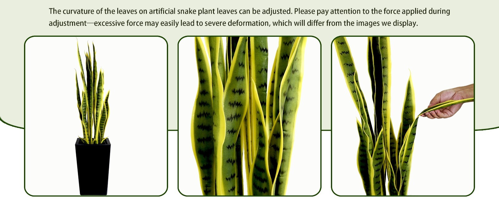3.8ft Artificial Yellow Sansevieria Black Pot