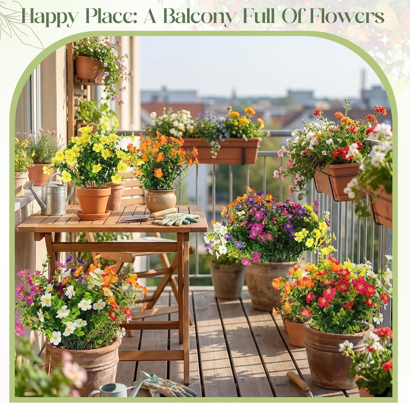 Artificial Flowers Outdoor UV Resistant 12 Pack Faux Eucalyptus Fake Flowers in