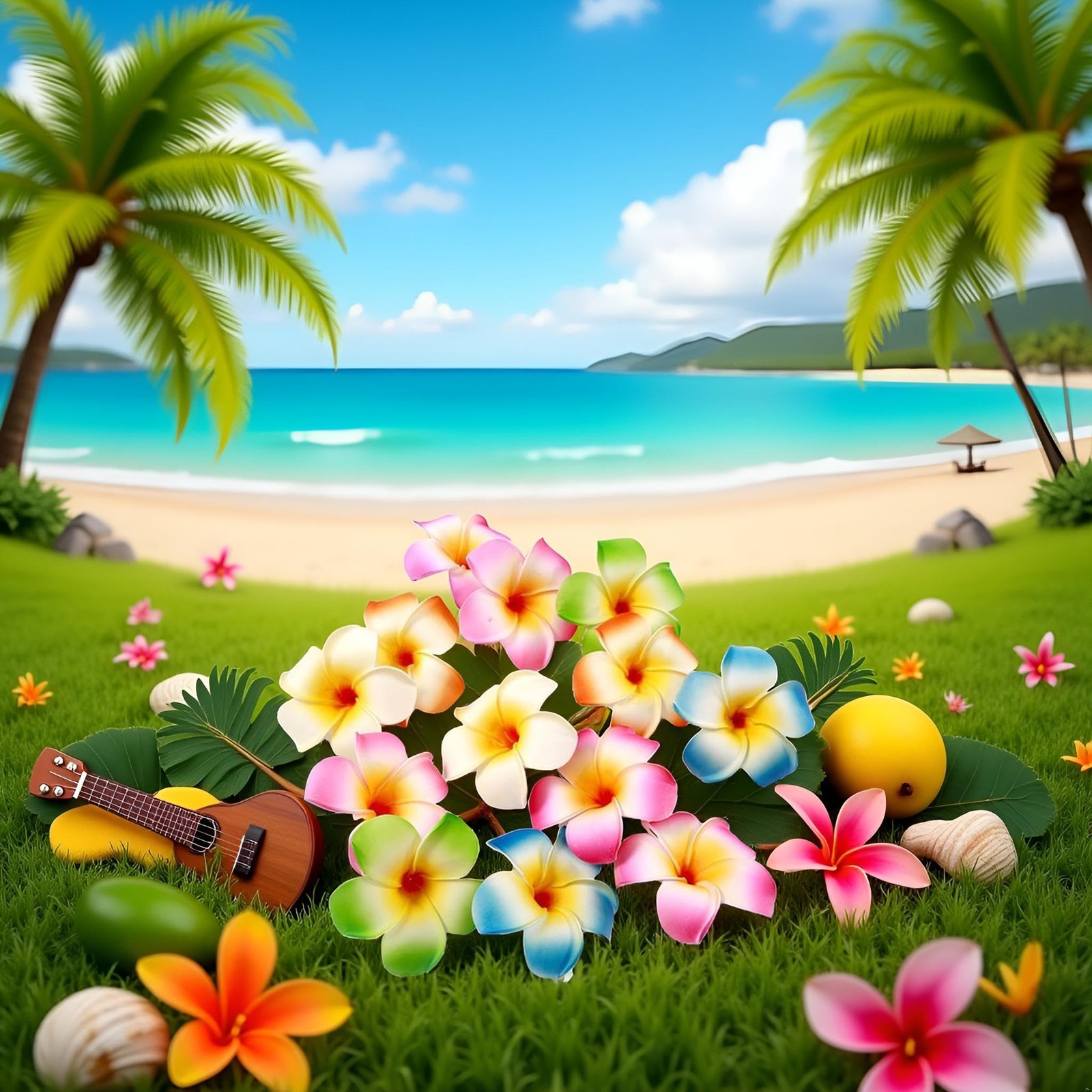 10Pcs Multicolor Hawaii Plumeria Flower Clips, Artificial Tropical Flower Hai…