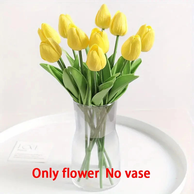 10PC Artificial Tulips Flower PU Realistic Touch Tulip Flowers Fake Tulips Flowe