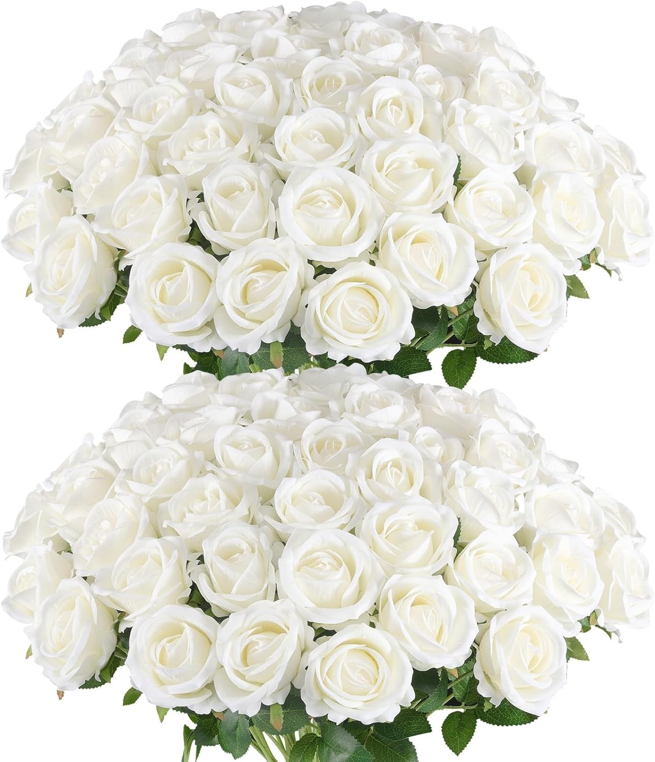 Versatile & Lifelike 50 White Silk Roses – Maintenance-Free Floral Decor