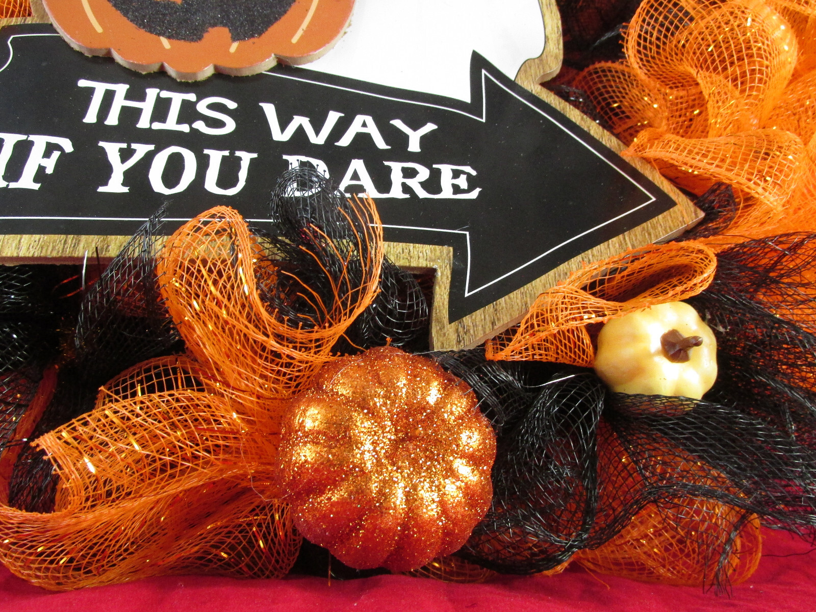 Fall Pumpkin Patch Deco Mesh Ribbon Wreath