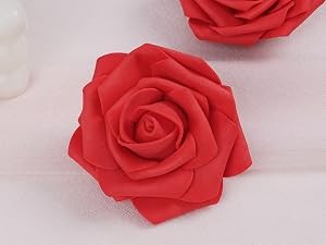 16Pcs Artificial Flowers Fake Roses with Stems, Red Boxed Foam Roses for DIY