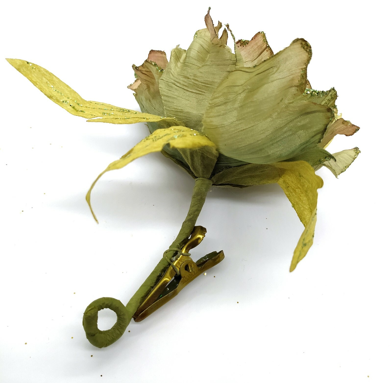 F006 Sage Green Peonia Flower Clip-On – Christmas Decoration Artificial Flower