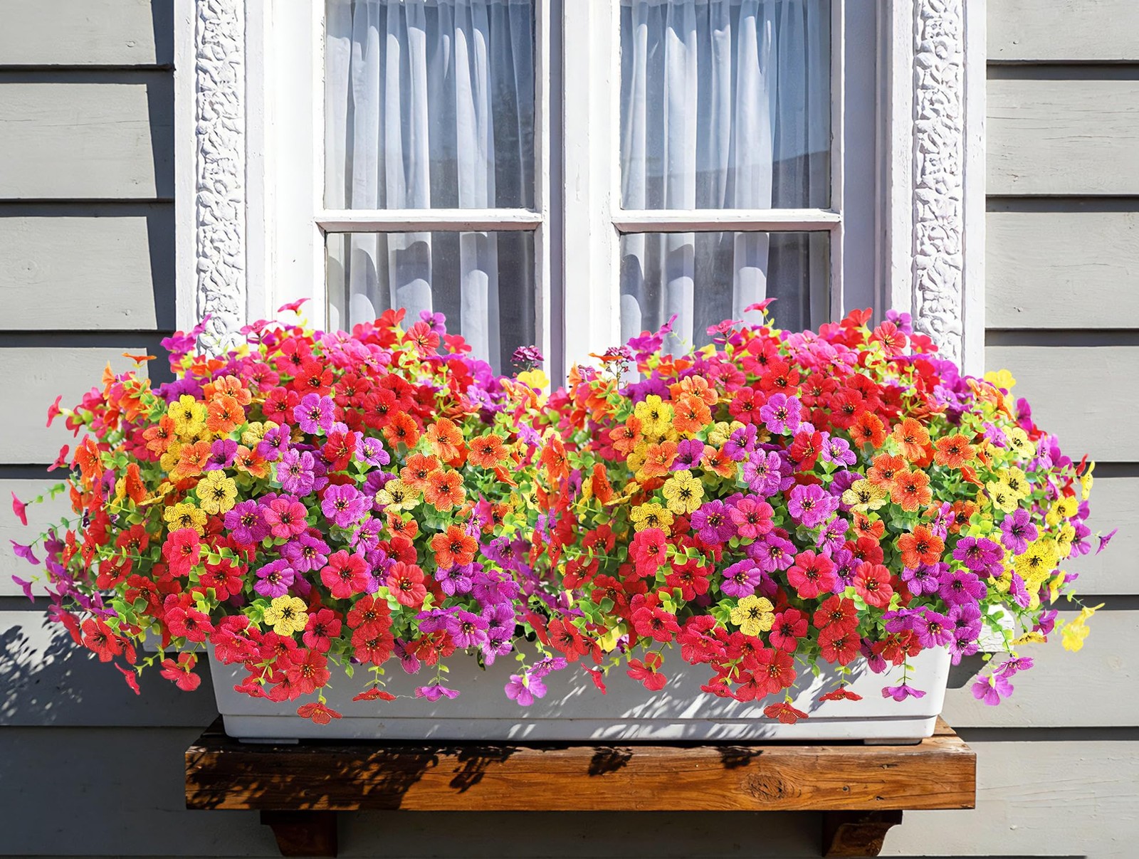 Artificial Flowers for Outdoors, Fake Faux Plants Outside Realistic Spring Su…