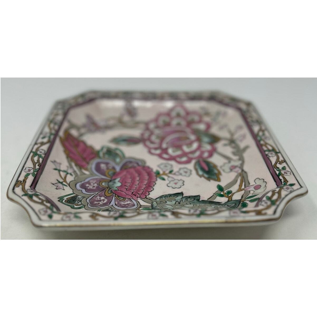 Classic Traditions a JC Penney Exclusive Floral Decor Plate Pink Green