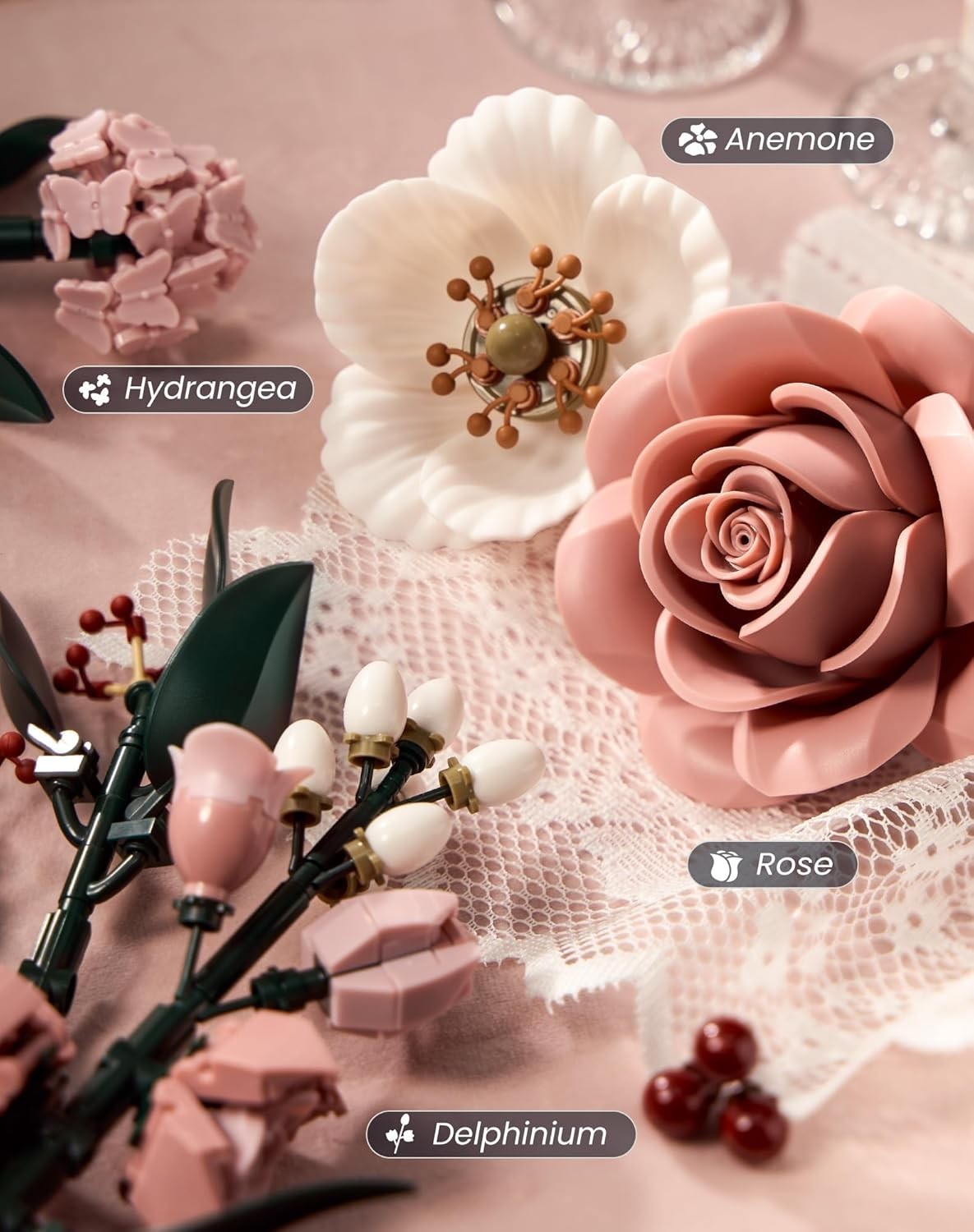 Timeless Pink Roses Artificial Flower Set – Ideal for Home and Office Decor