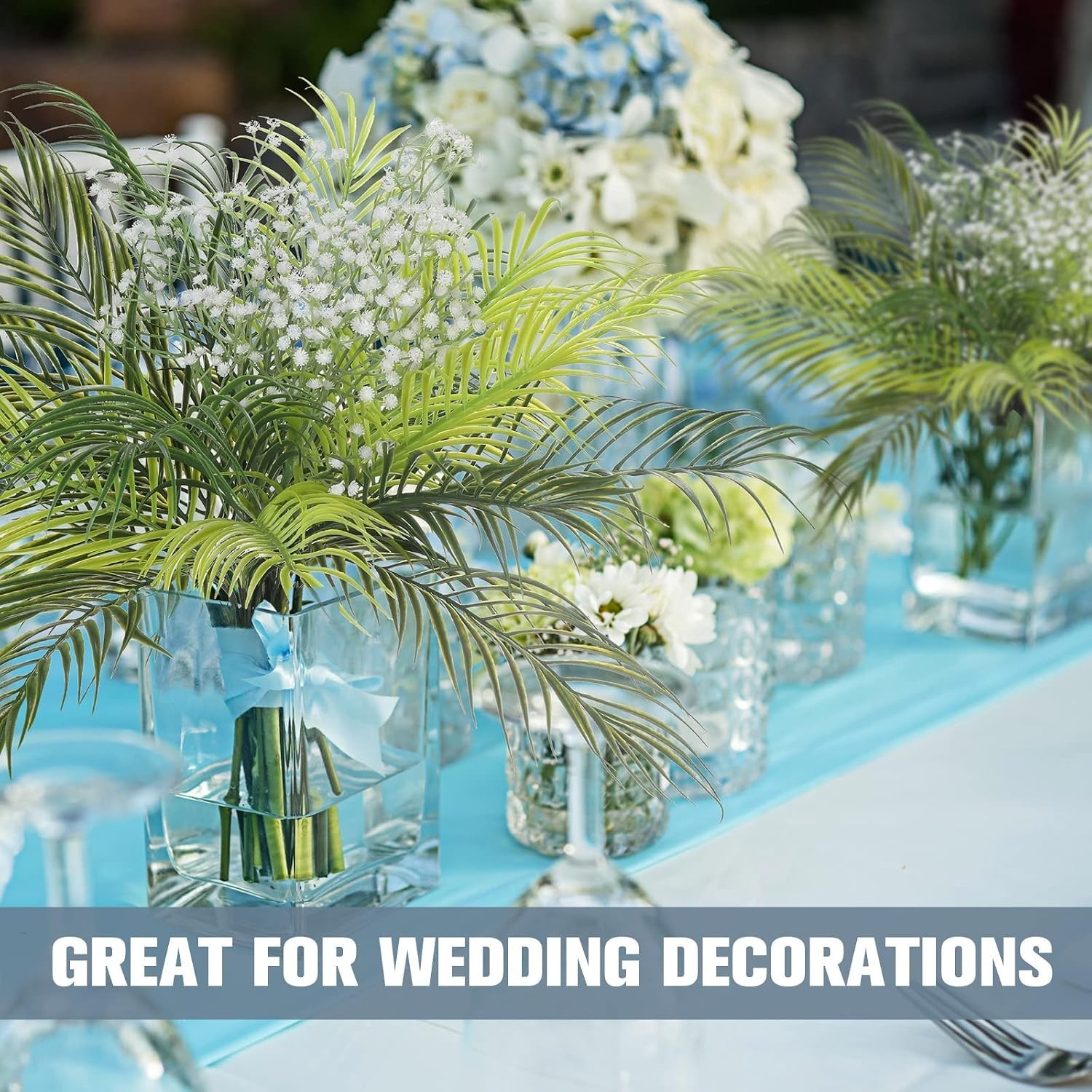 Elegant 4-Pack Faux Palm Leaves – Perfect for Weddings, Parties, and Home Decor