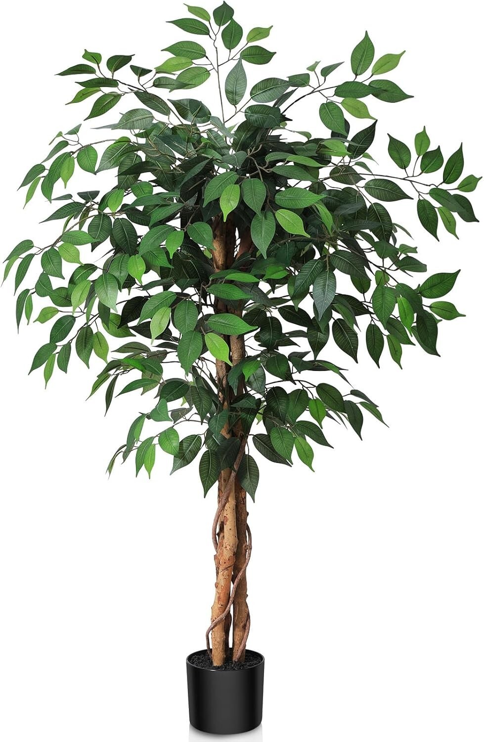 Versatile Lifelike Ficus Tree – 48in Indoor/Outdoor Faux Plant for All Seasons