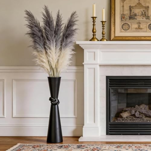Tall Floor Vase 23.6″ – Glossy Resin Decorative Floor Vase for 23.6 in Black