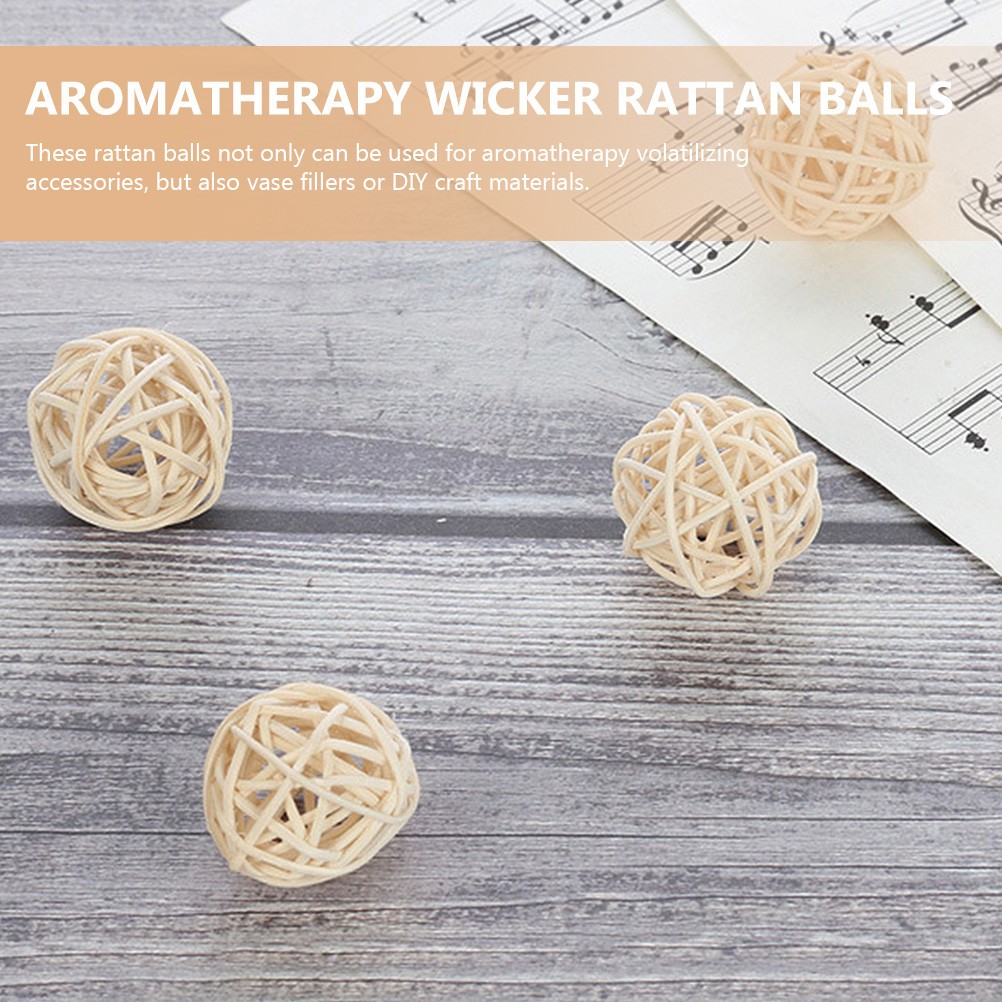 20Pcs Reusable Wicker Rattan Balls Aromatherapy Craft and Vase Decoration