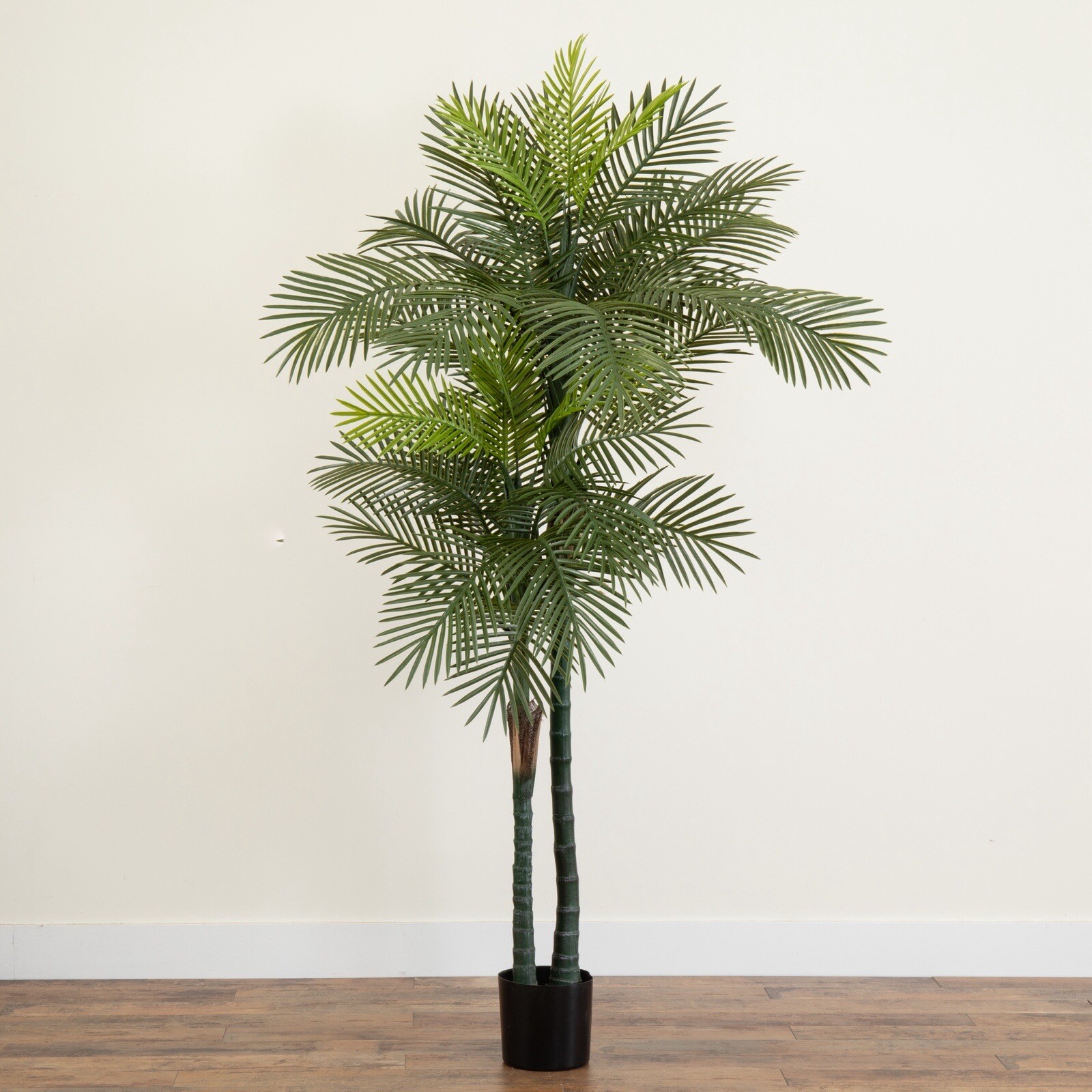 7’ Double Robellini Artificial Palm Tree UV (Indoor/Outdoor). Retail $205