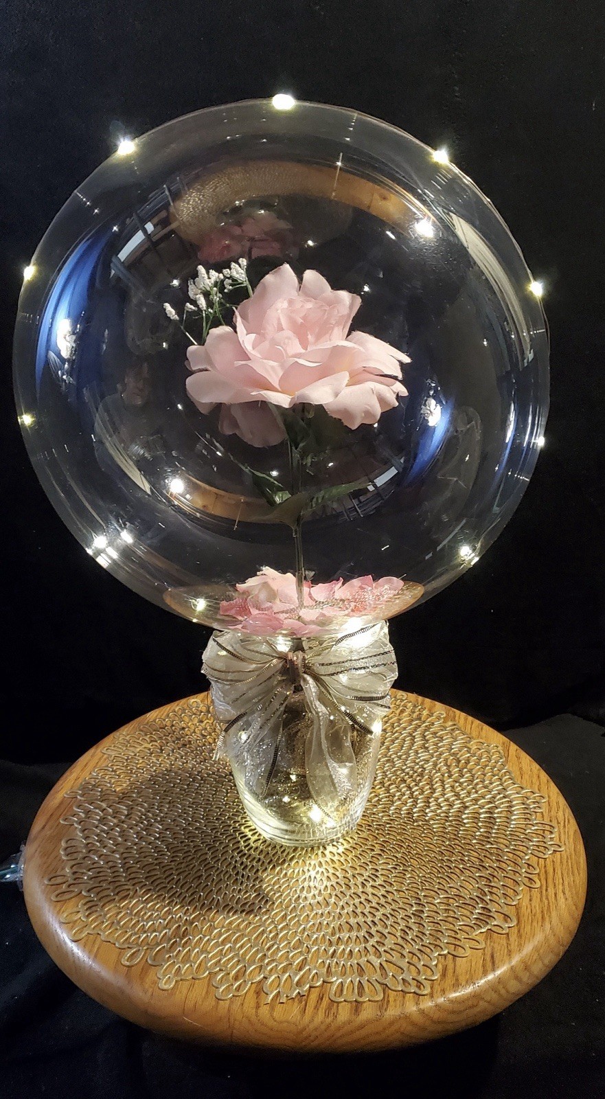 Valentines Day Gift, Pink Rose Balloon. Light Balloon,