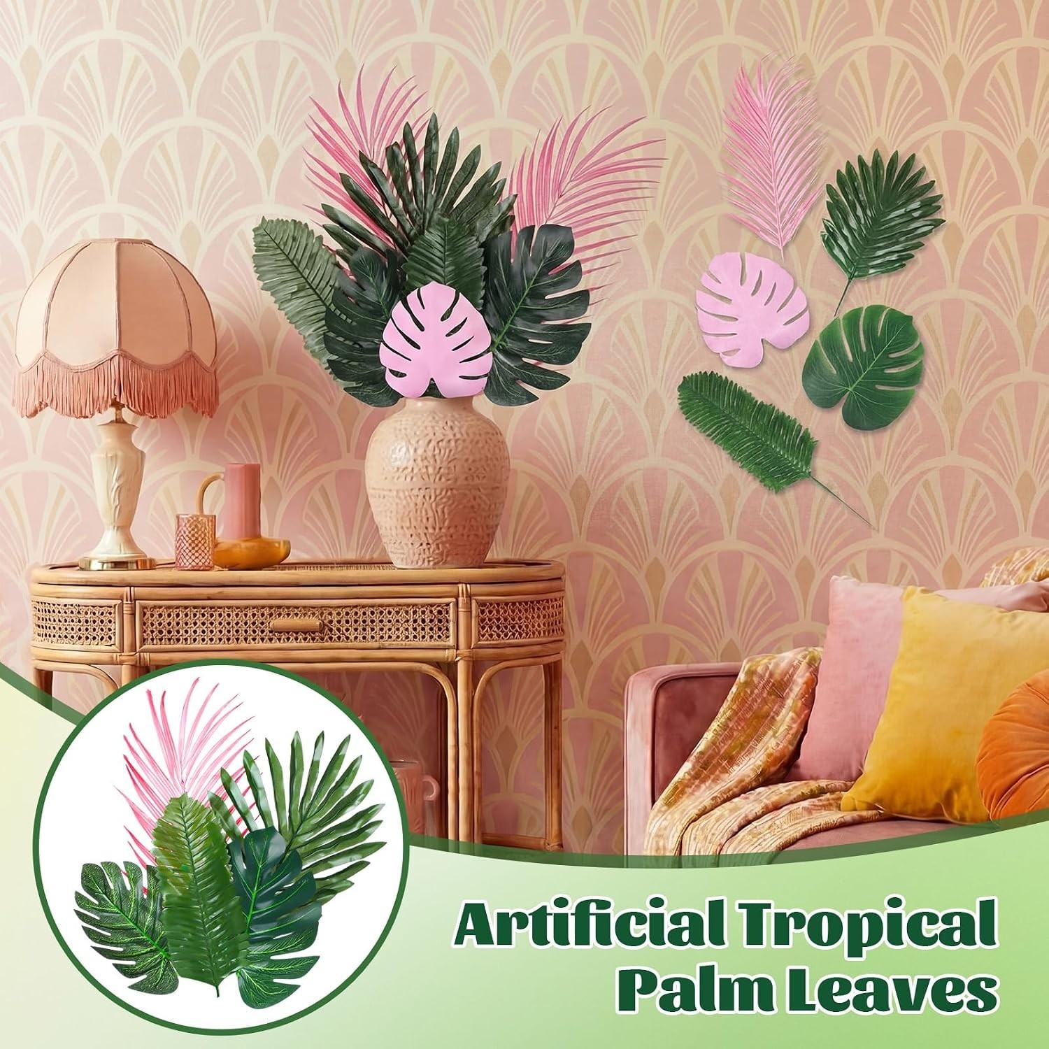 Colorful 80 PCS Palm Leaves – Perfect for Summer Celebrations & Events