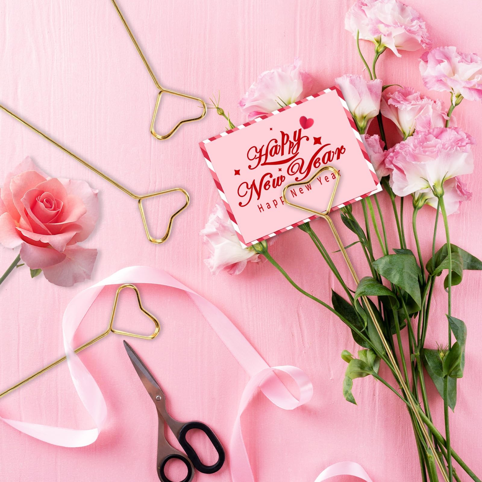 40 Pcs Floral Card Holder Picks, Heart Picture Holders, Photo Holder Pick Sti…