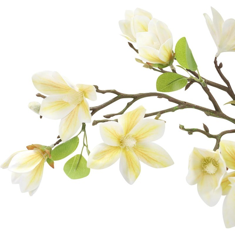 4FT Faux Magnolia Tree in Pot,Artificial Flower Plant with Blooms for Home Decor