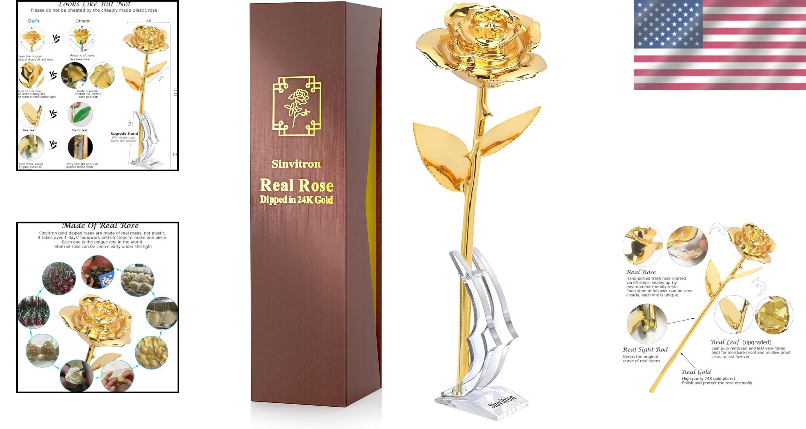 Romantic Gold Dipped Rose – Perfect for Her