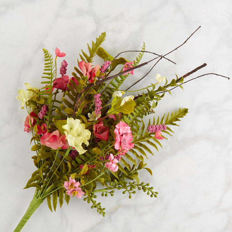 Factory Direct Craft 22-1/2″ Artificial Pink Wildflower and Fern Bouquet