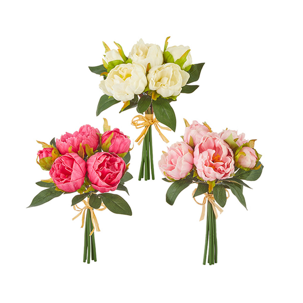 10” Real Touch Peony Bundle Artificial Foam Flower Bouquets Silk Floral