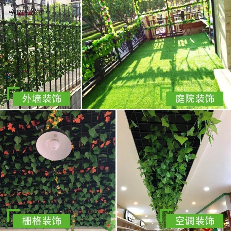 2.2M Artificial Hanging Vines – Green Silk Leaves for Home, Wedding, & Garden