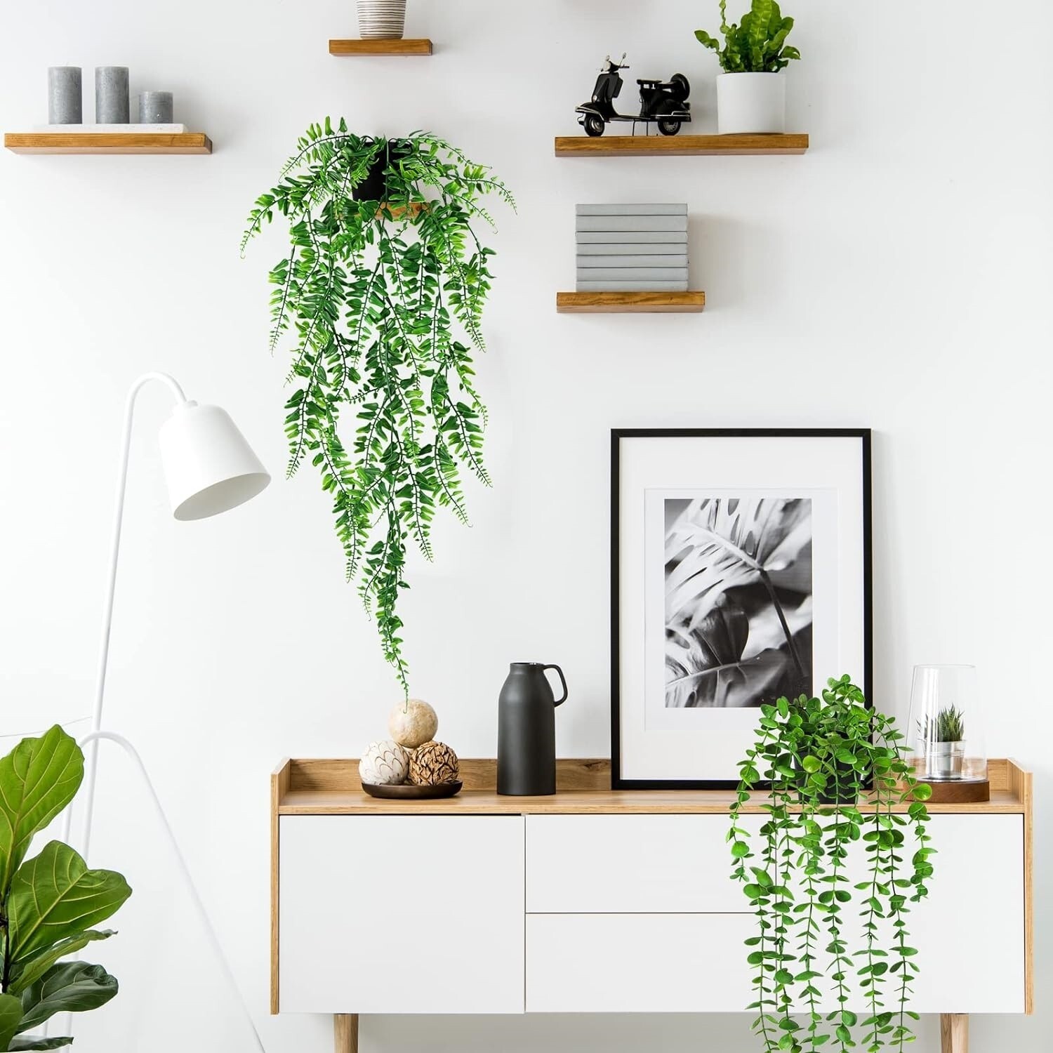 4 Plantas Colgantes Artificiales De Hiedra Falsa Para Decoración De Pared Hogar