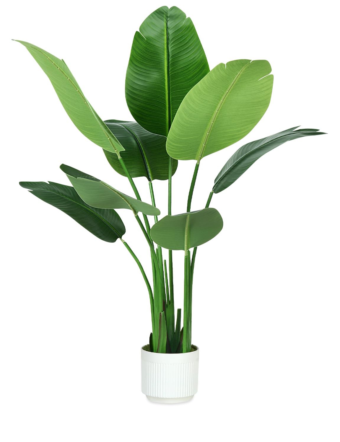 Bird of Paradise Plant Artificial 4ft,Faux Plants Indoor Tall with 8 Trunks -…