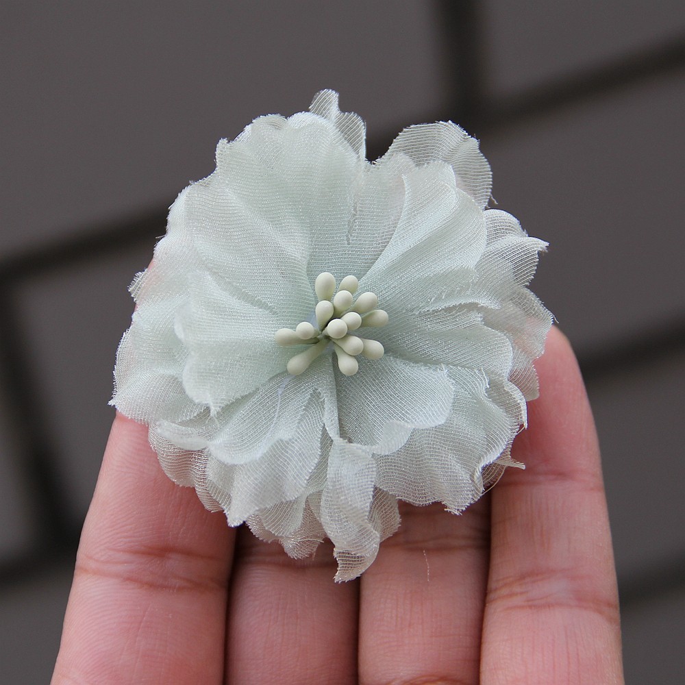 5cm Handmade Chiffon Multilayer Fabric Cored Flowers For DIY Hair Accessories