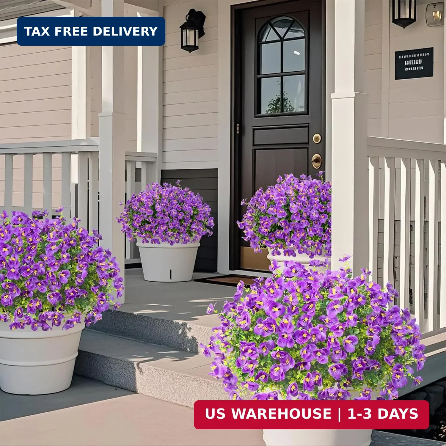 16 Bundles Artificial Flowers for Outdoors Decoration, Fake Pansy Flowers UV Res
