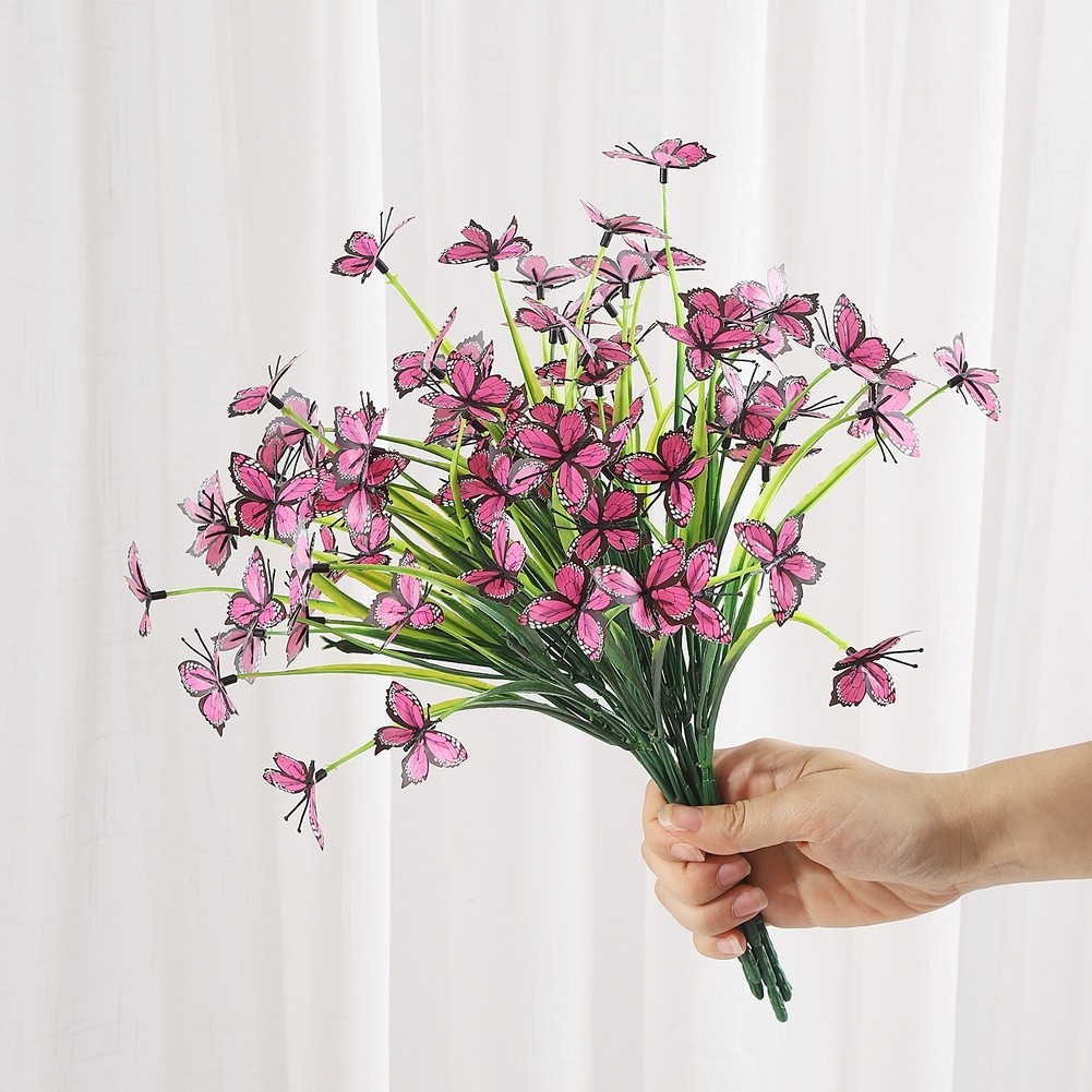 Realistic Plastic Butterfly Flower 32 cm for Garden For Home Office Decor Use