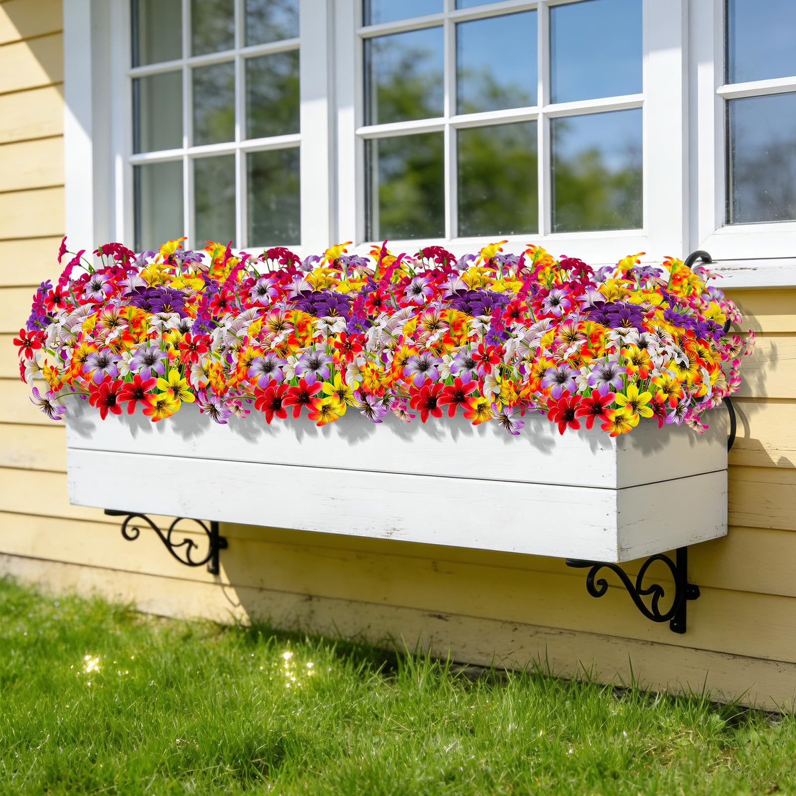 16 Bundles Artificial Flowers, UV Resistant Fake Pansy Silk Flowers, Realisti…