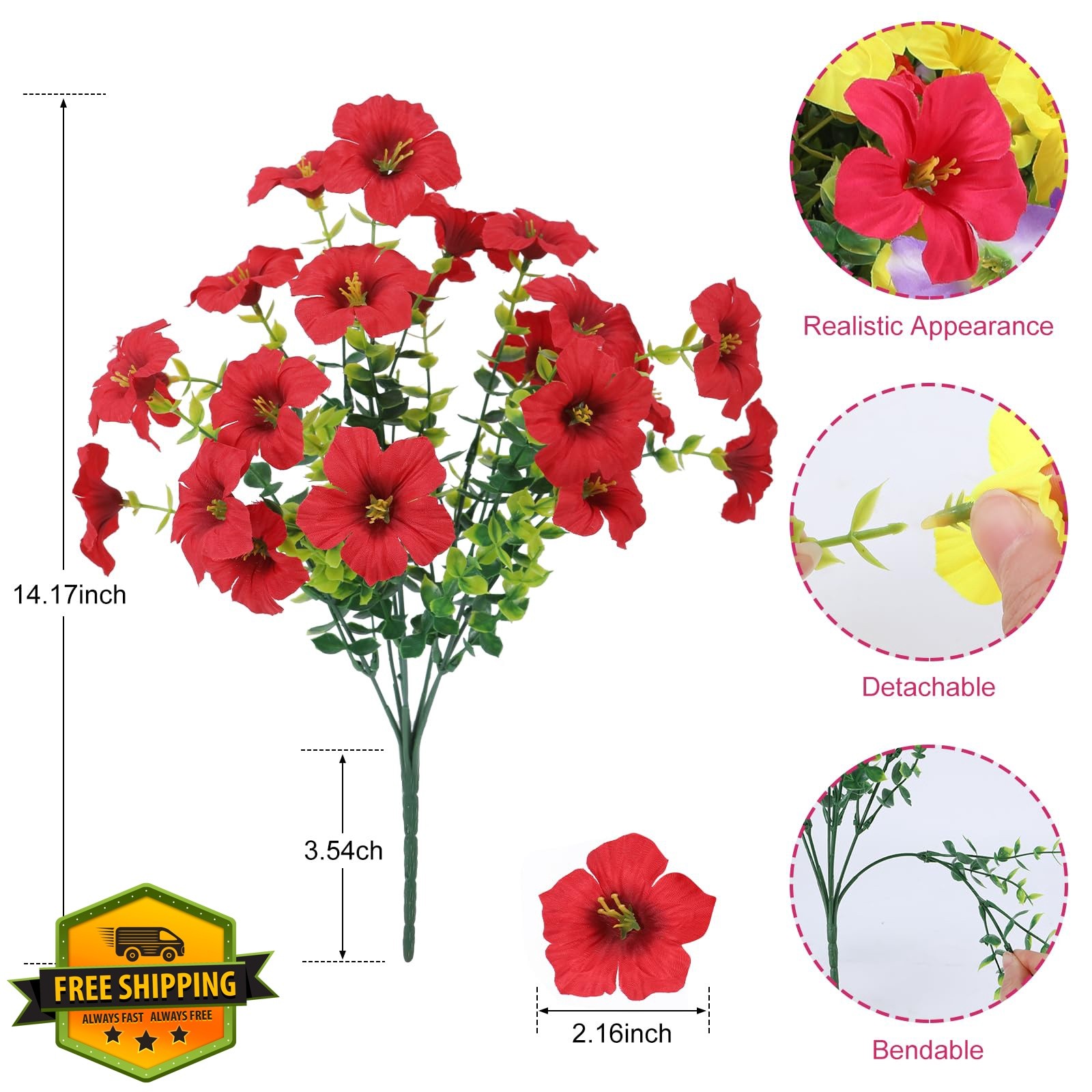 Geegoods Petunias Mix 6 Colors 12 Bundles