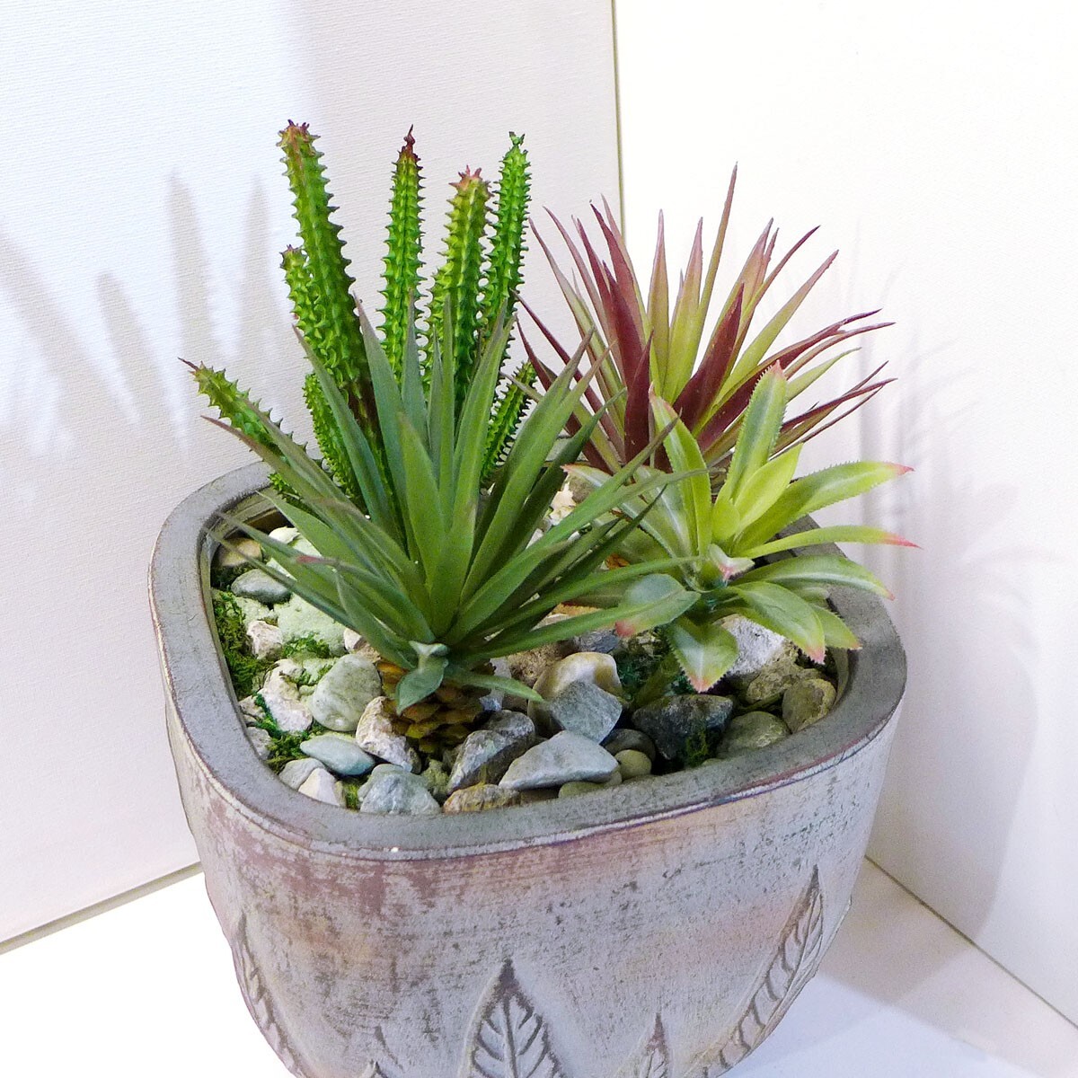 4 Pcs Artificial Plastic Plants Cactus Agaves Succulents (#128) Home Decoration