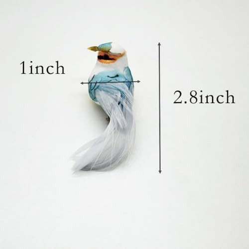 NEW 12pcs Feathered Artificial Birds with Clips for Christmas Tree Wreath